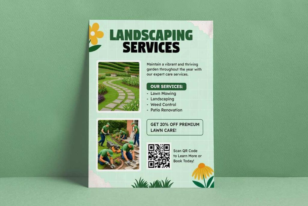 Garden Lawn Care Services Promotion Flyer Template