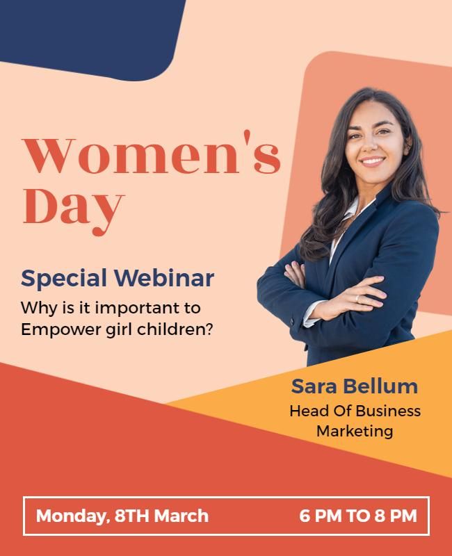 Geometric Pattern Flyer for Women’s Day Empowerment Webinar