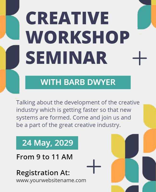 Creative Workshop With Colorful Pattern Design Flyer