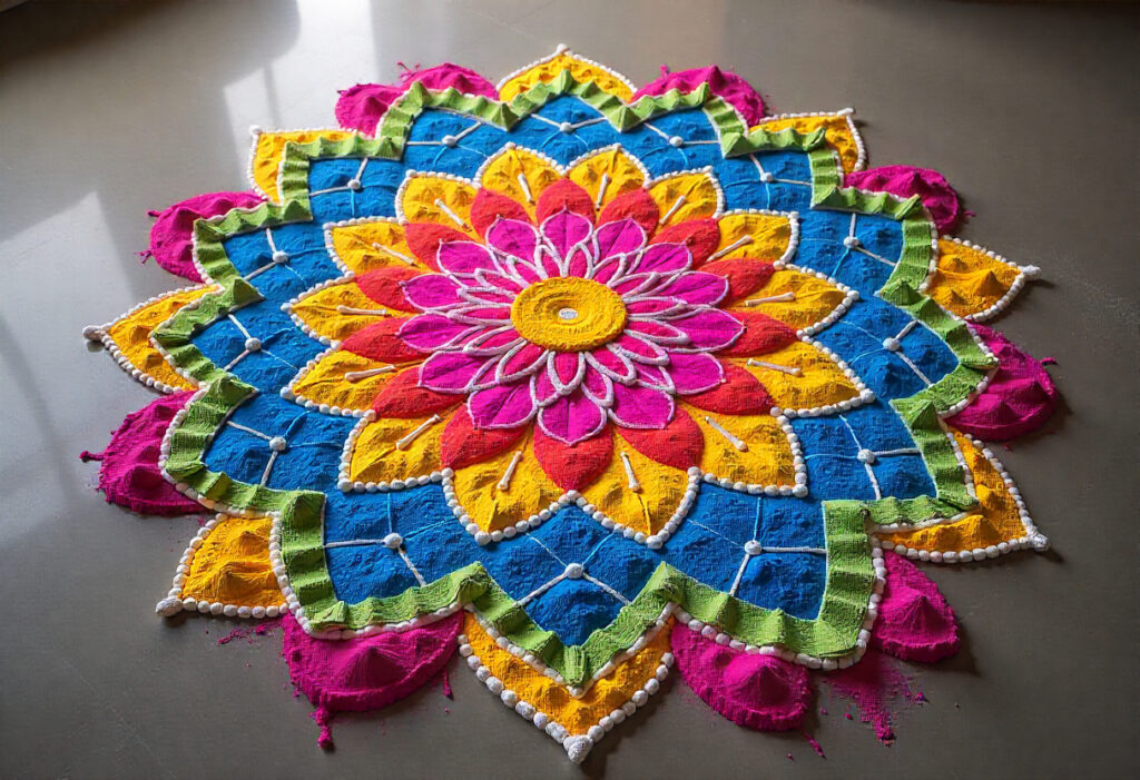 Geometric Powder Rangoli