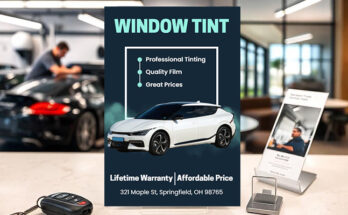 Cover image showcasing attention-grabbing designs for window tint flyers.