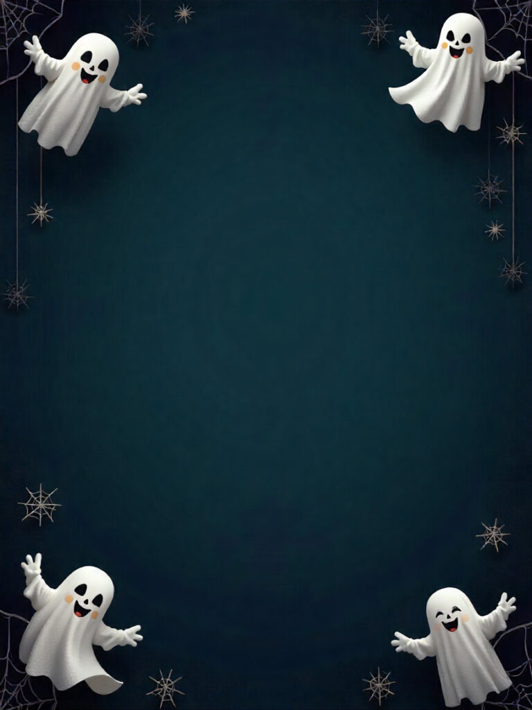 Ghost And Spider Web Frame Poster Border