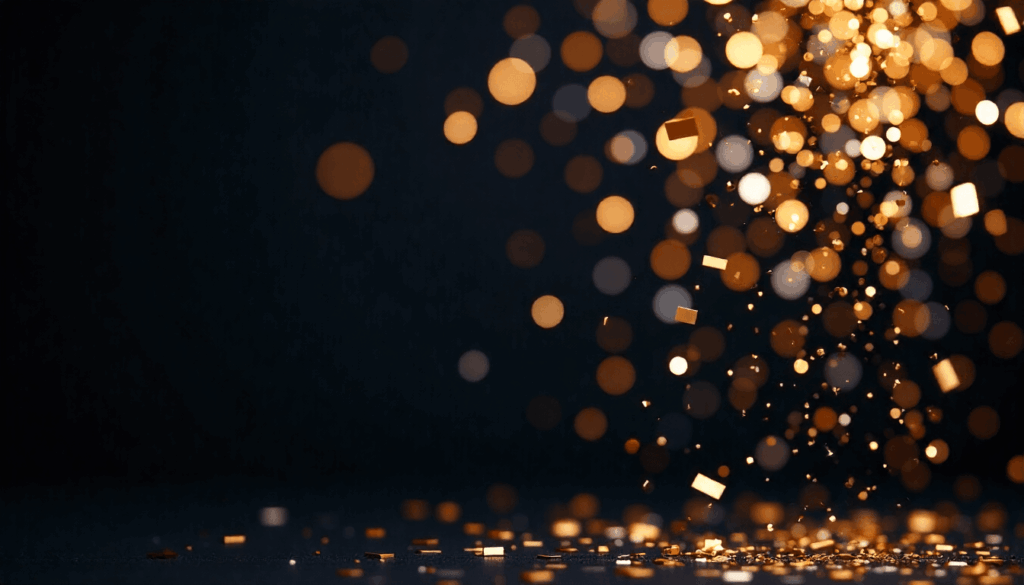 glamorous confetti explosion scene