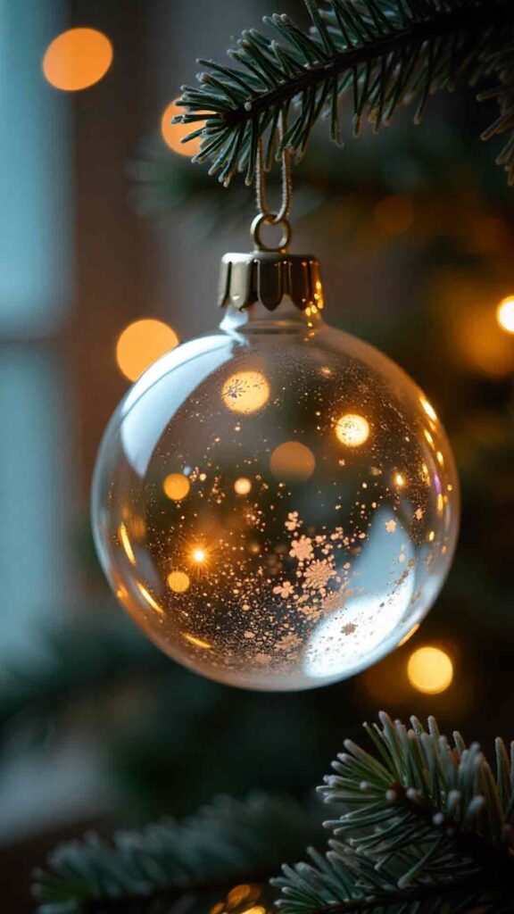 Glass Ornament With Reflection Christmas Tree Ornaments Wallpaper