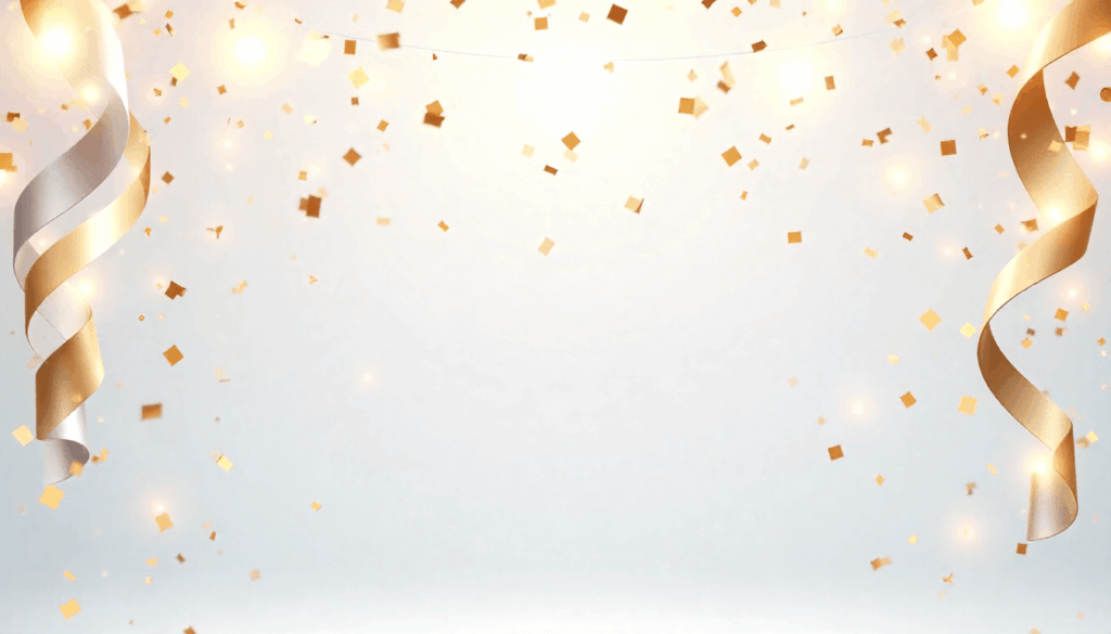 glitter ribbon & confetti overlay