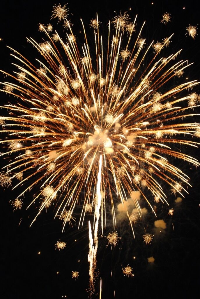 golden fireworks burst png element