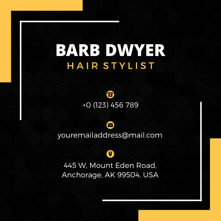 Golden Tainoi Hair Stylist Square Business Card Back