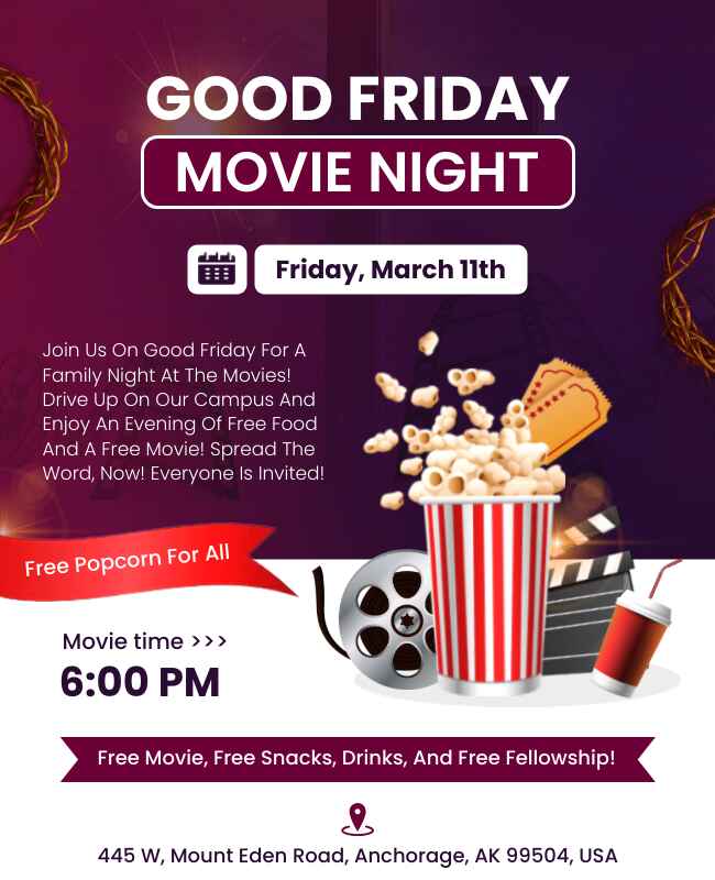 Good Friday Movie Night Flyer Template