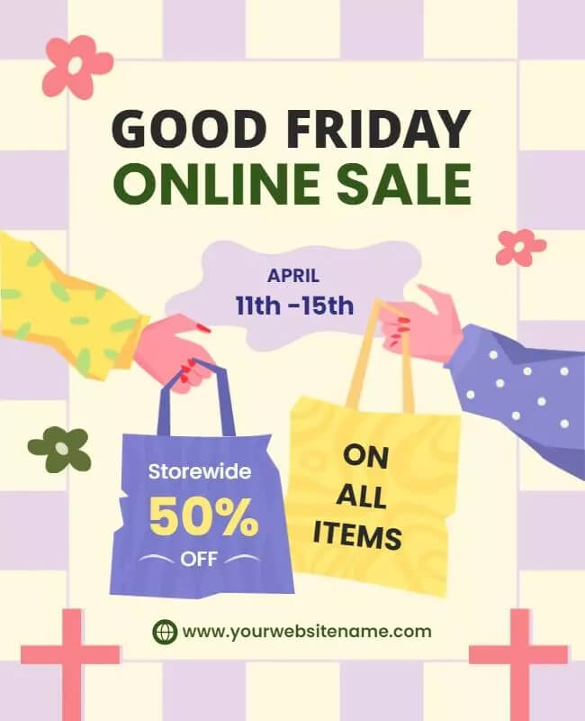 Good Friday Online Storewide Sale Flyer with Bold Discounts