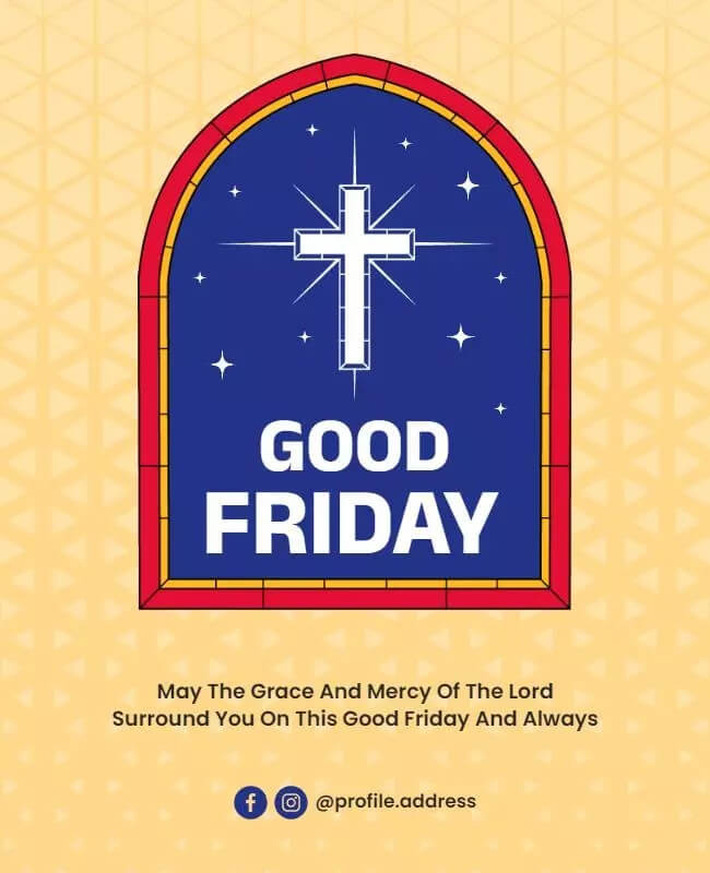 Good Friday Religious Celebration Flyer with Dark Theme and Golden Cross