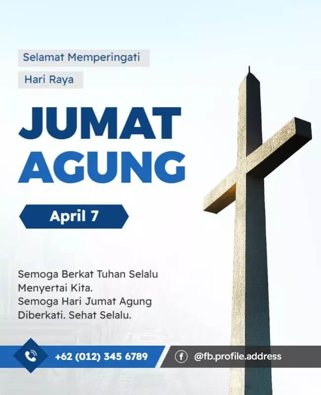 Good Friday Religious Gathering Flyer with Sacred Symbols