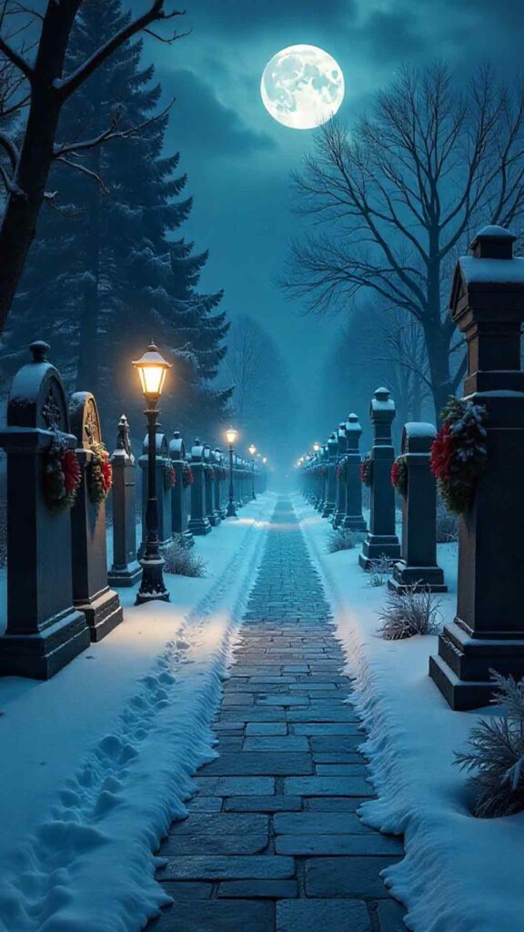 Gothic Cathedral Christmas Night Wallpaper