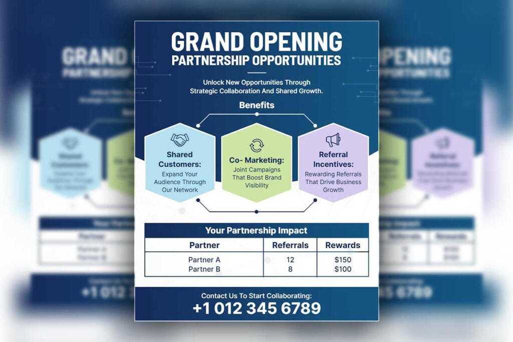Grand Opening Business Partnership Flyer Template