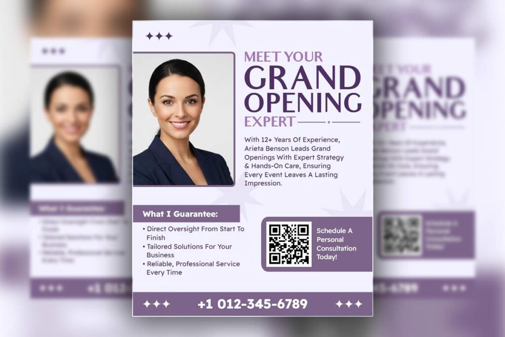 Grand Opening Event Consulting Services Flyer Template