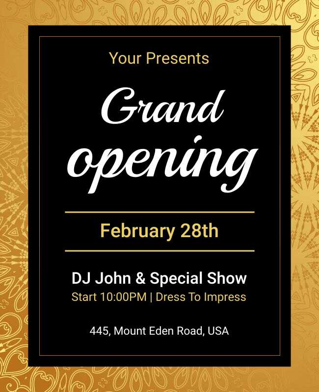 Grand Opening Event Invitation Flyer Template