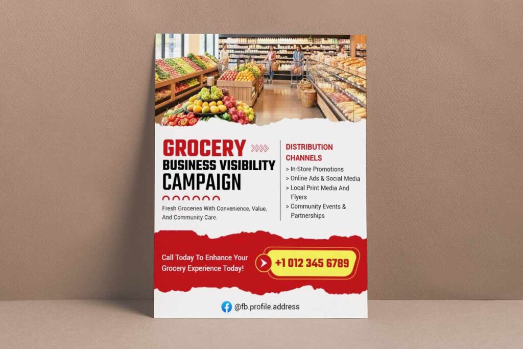 Grocery Store Business Visibility Campaign Flyer Template