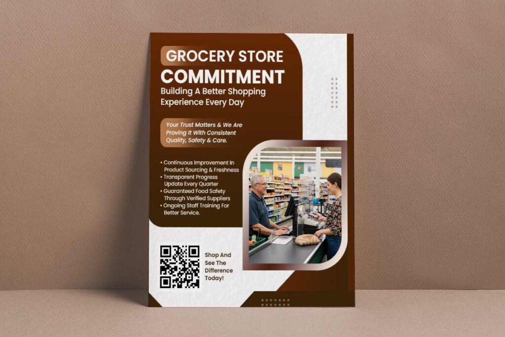 Grocery Store Customer Commitment Flyer Template