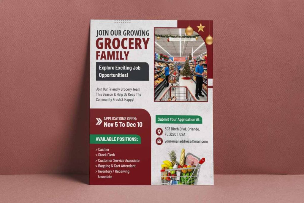 Grocery Store Job Opportunities Flyer Template