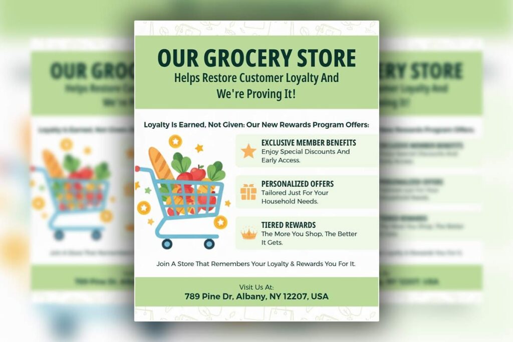Grocery Store Loyalty Rewards Flyer Template
