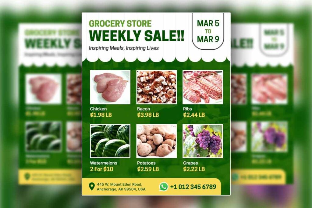 Grocery Store Weekly Sale Promotion Flyer Template