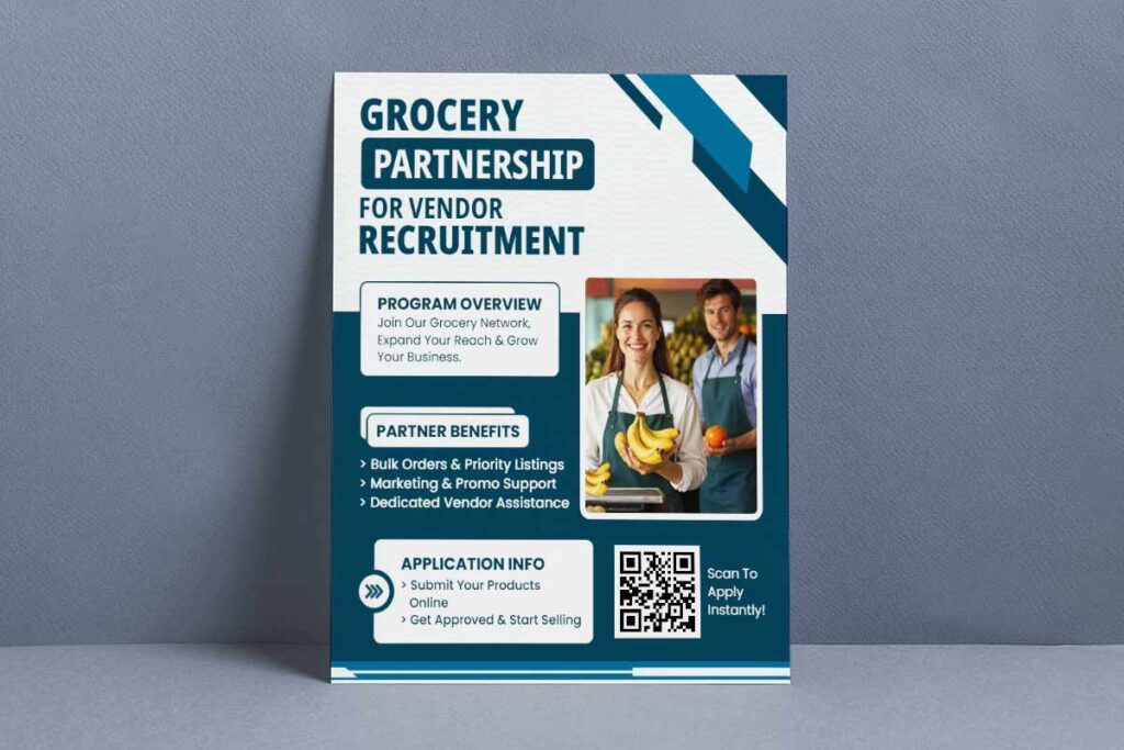 Grocery Vendor Partnership Recruitment Flyer Template
