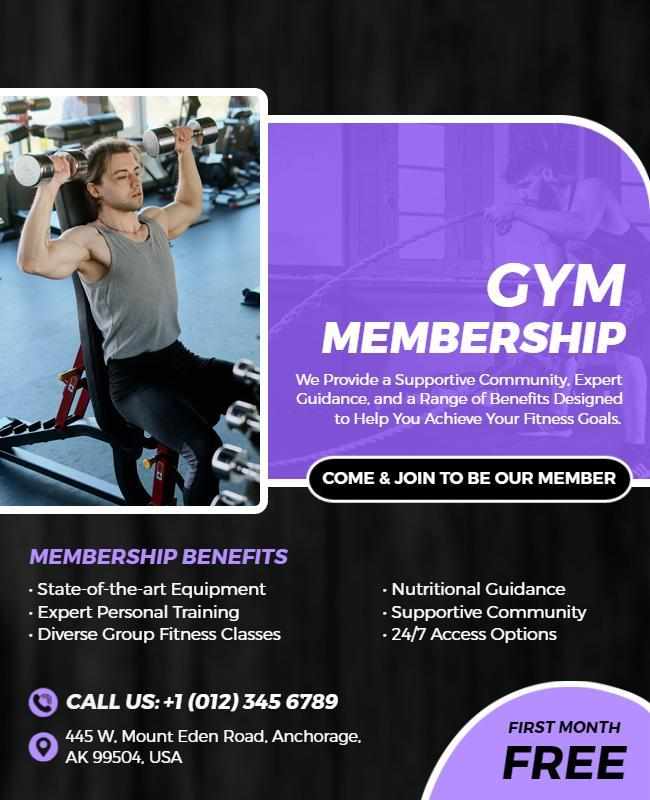 Gym membership promotion flyer featuring special offers and discounts for new members