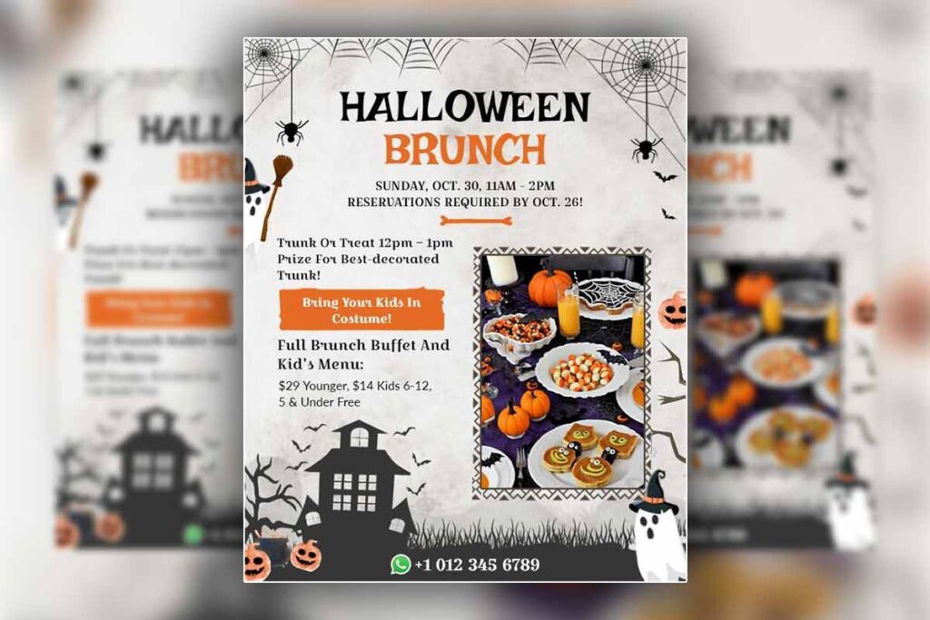 halloween brunch flyer template