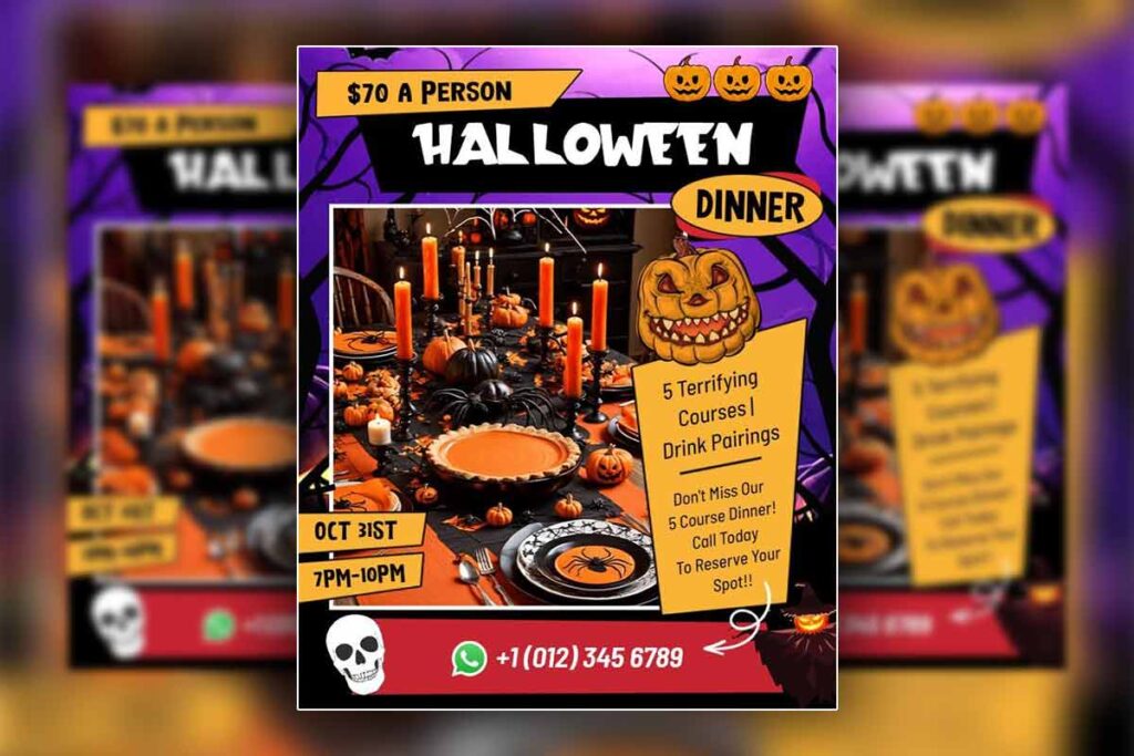 halloween dinner poster template