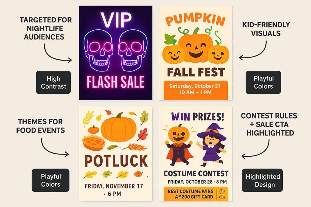 halloween flash sale flyer examples