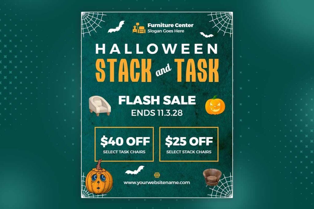 halloween flash sale flyer template