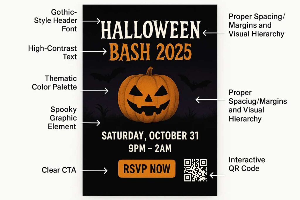 halloween flyer design elements example