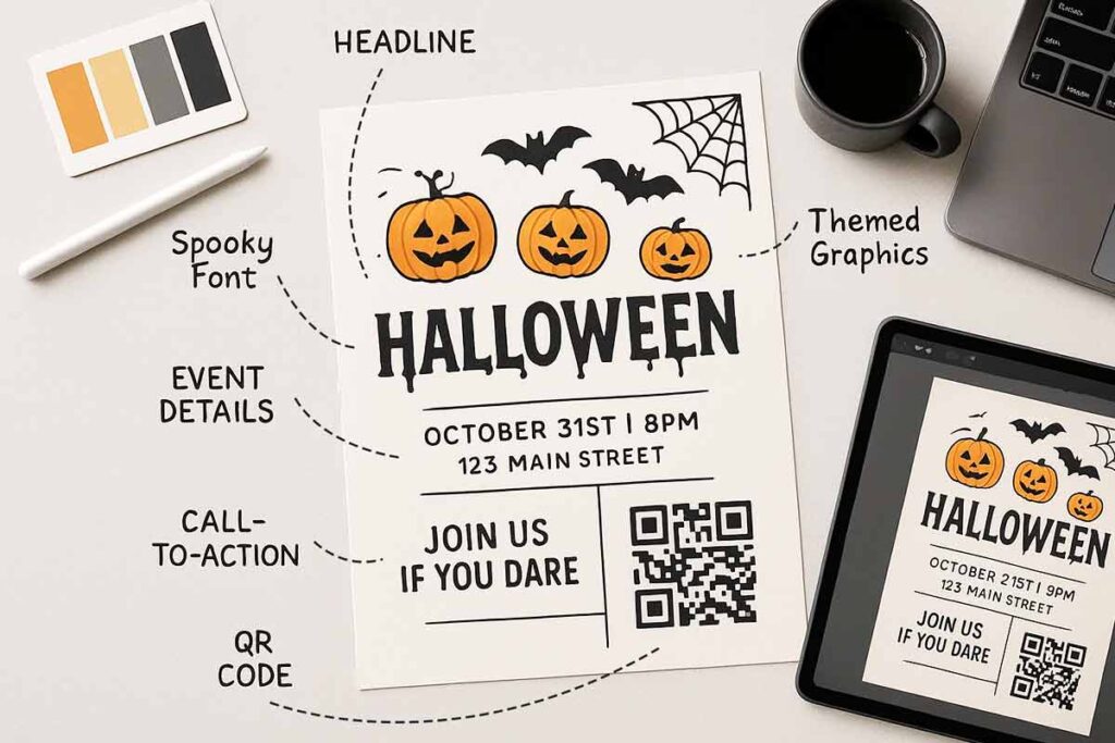 halloween flyer elements