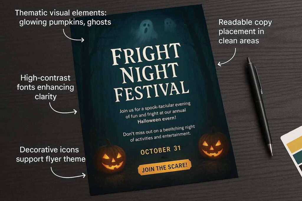 halloween flyer visual theme explanation example