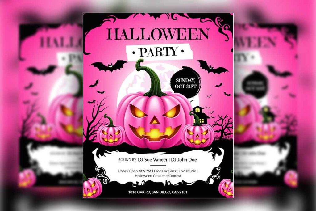 halloween party flyer template
