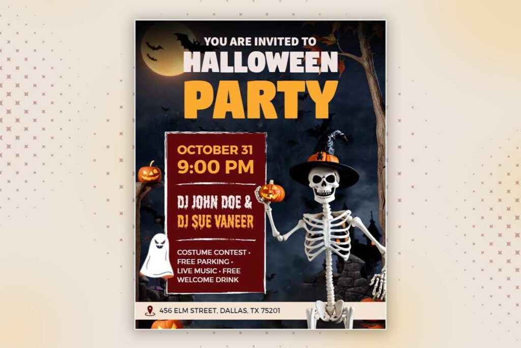 halloween party flyer template