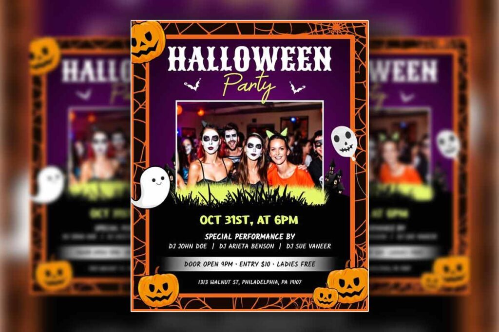 halloween party flyer template