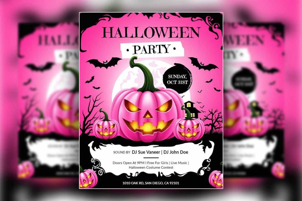 halloween party flyer template