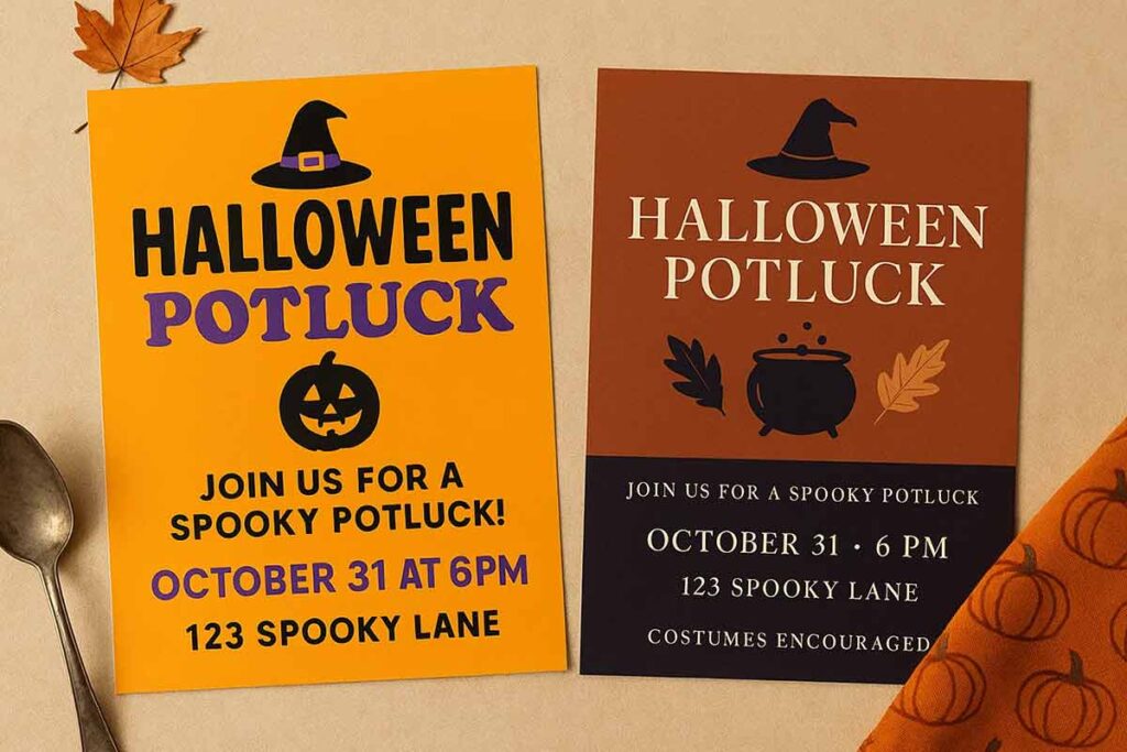 halloween potluck flyer comparison