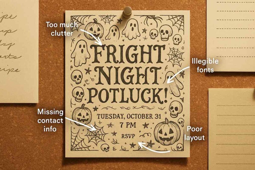 halloween potluck flyer design mistakes