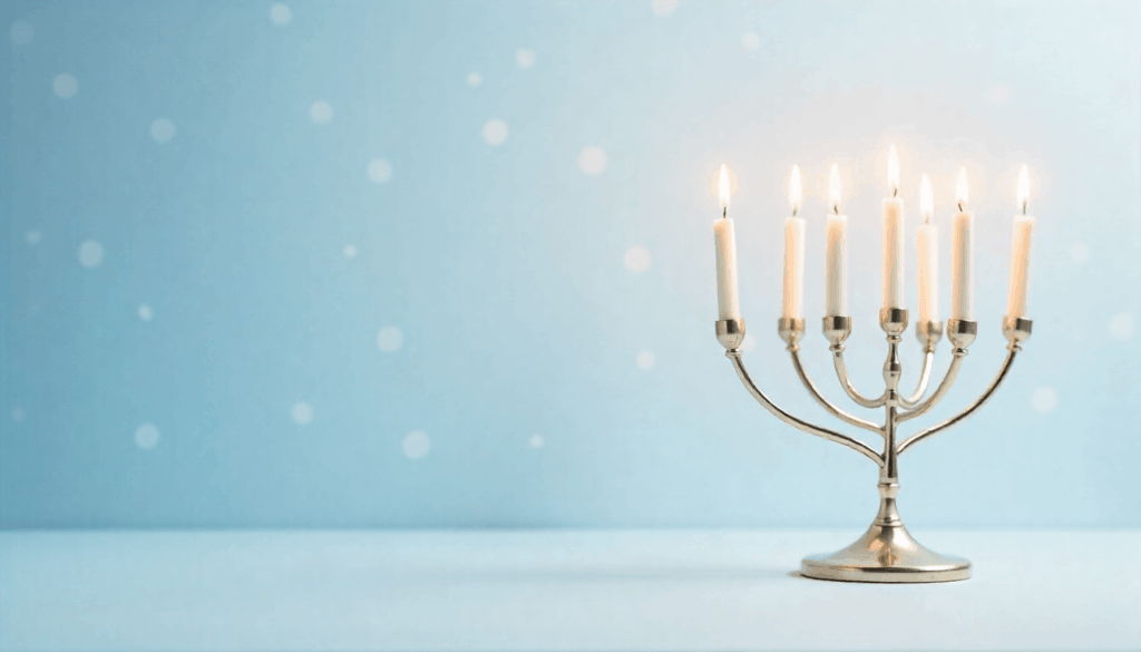 hanukkah background white blue theme