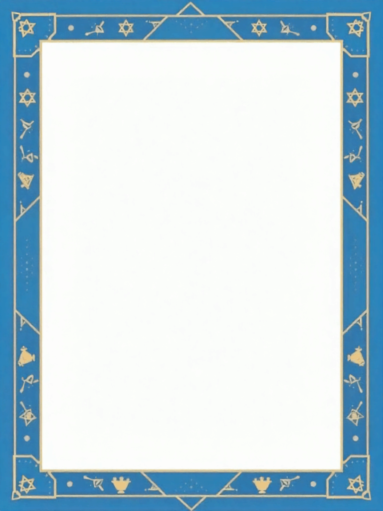 hanukkah border blue and white