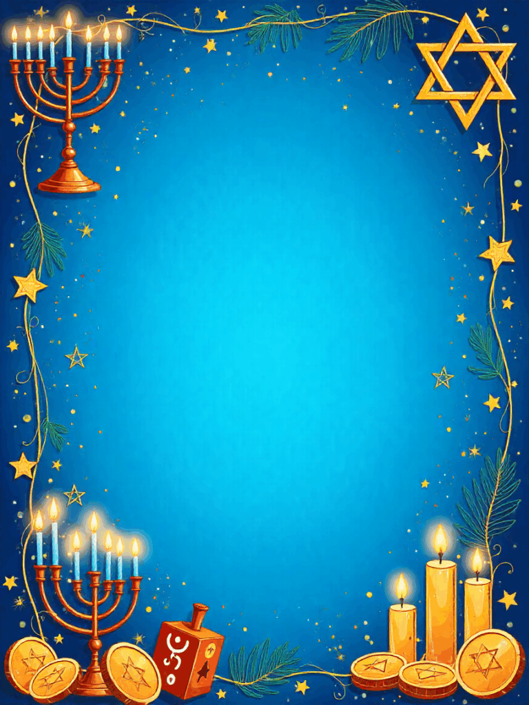hanukkah border with symbol
