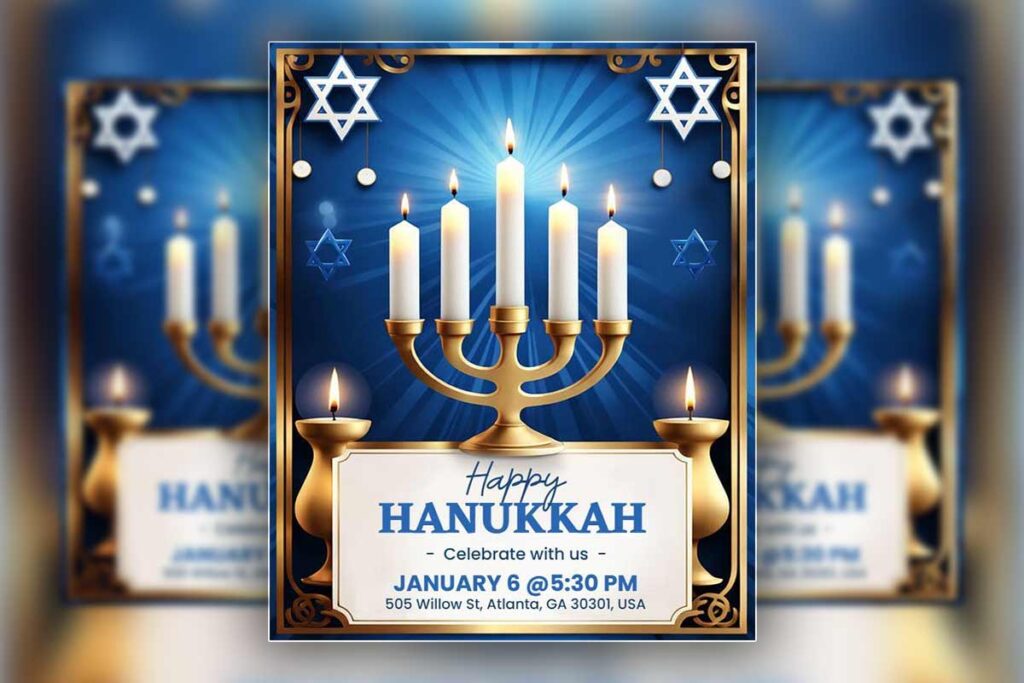 Hanukkah Celebration Event Flyer Template