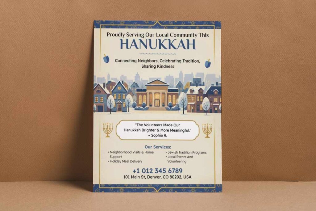 Hanukkah Community Celebration Services Flyer Template