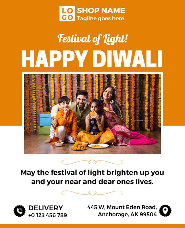 Happy Diwali Celebration Event Poster Template