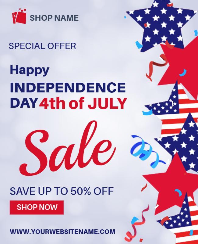 Happy Fourth Of July Independence Day Sale Template