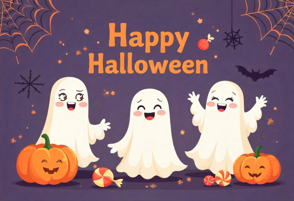 Happy Halloween Cute And Spooky Illustration