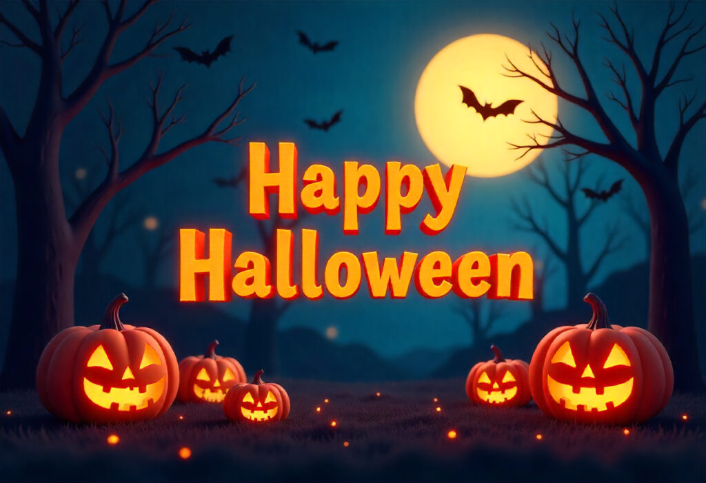Happy Halloween Festive Greeting Scene