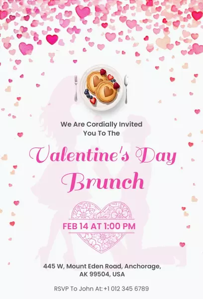 happy valentines day image illustrative brunch invitation