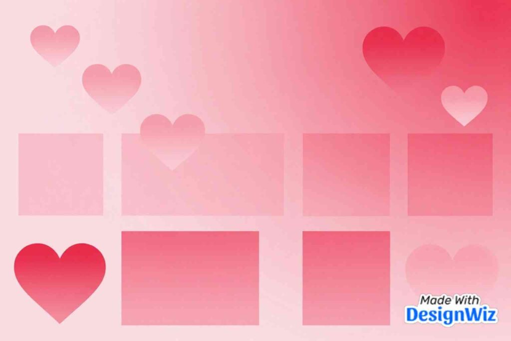 happy valentines day image pink and red gradient background with floating hearts